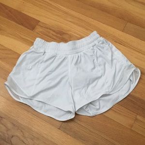 White Lululemon horrible hot shorts
